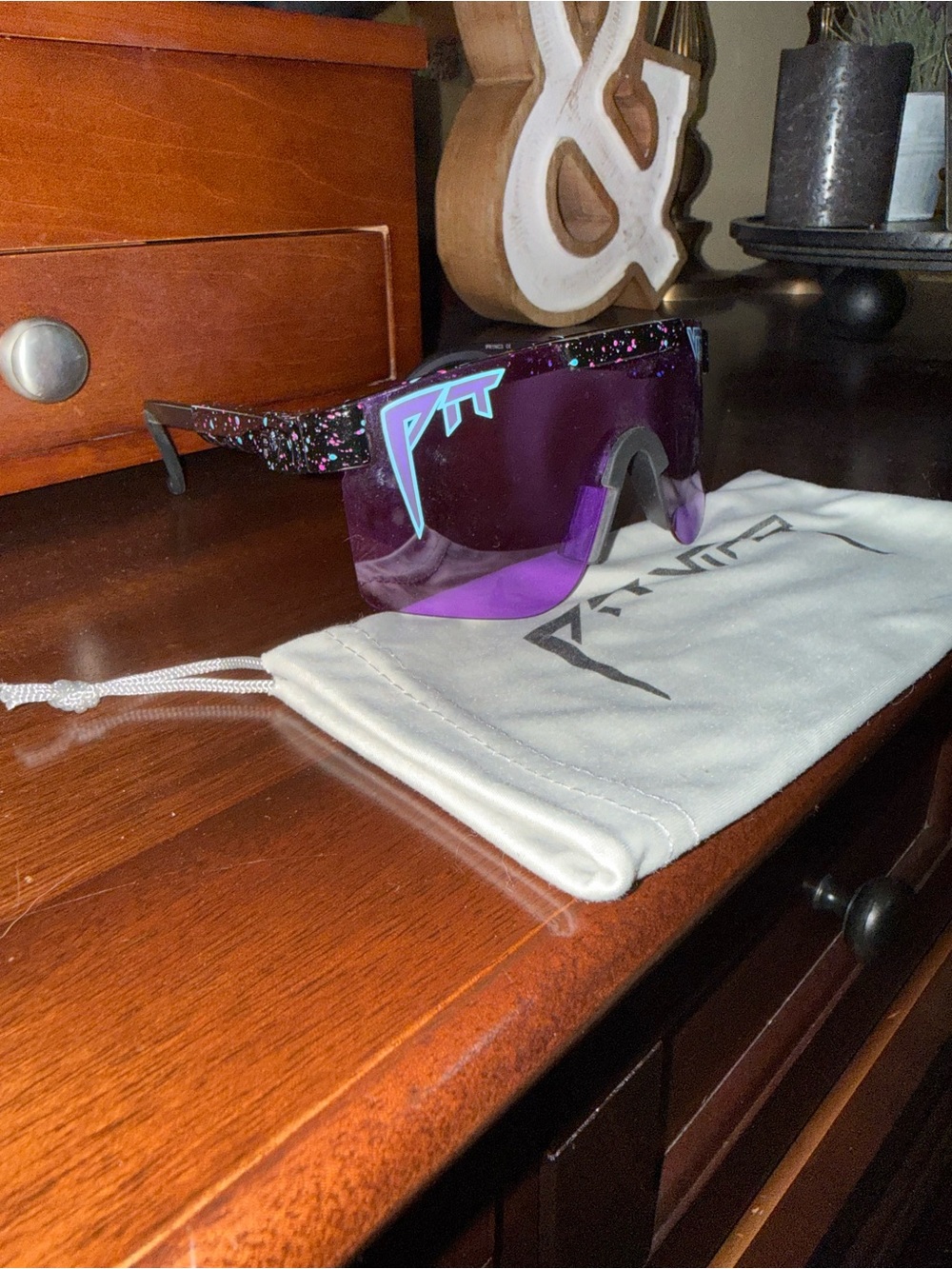 Pit Viper Kids Sunglasses Purple Mirror Lens with Black Speckled Frame